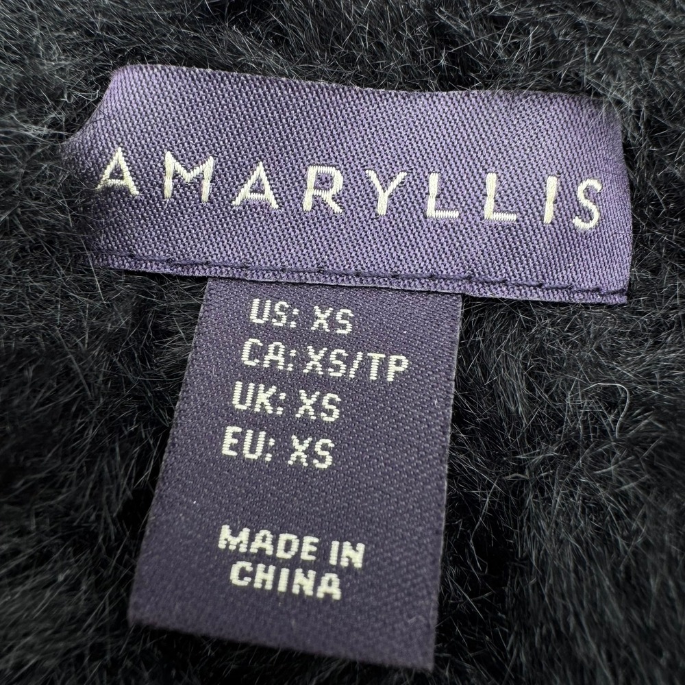 AMARYLLIS Women's XS SOFT Black Faux Fur Vest Open Front Draped Collar Layering - Picture 3 of 6